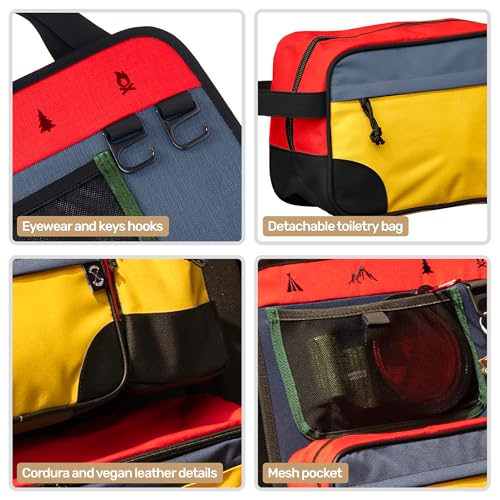 Image of Living in a Bubble Seat back Organizer - Magnetic Toiletry and Cooler Pouch, Cordura Car Backseat Storage with Device Holder & Hooks, Multi-Compartment Utility Bag for Campervans & Family Travel