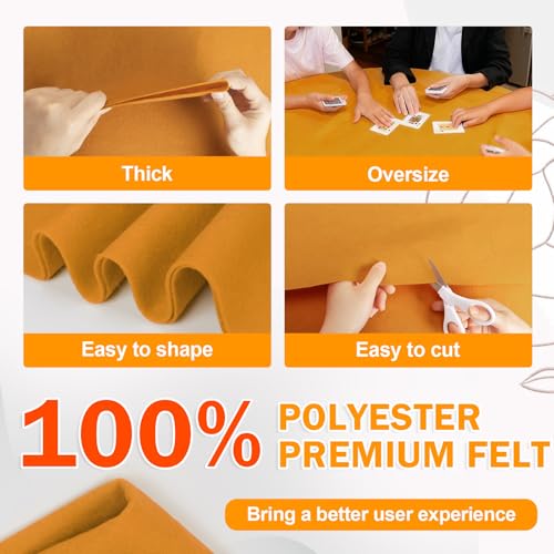 Image of XSEINO Antique Gold Large Felt Fabric 36 inch X 36 inch(1 Square Yard), 1.4 mm Thick Soft Felt Fabric Sheet for Crafts, Yellow Series Colors Soft Nonwoven Fabric, Fit for Decoration, Sewing, DIY Crafts