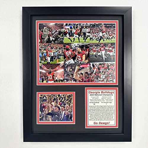Legends Never Die, Inc. Georgia Bulldogs | 2022 CFP National Champions | 12"x15" Framed Photo Collage (Mosaic)