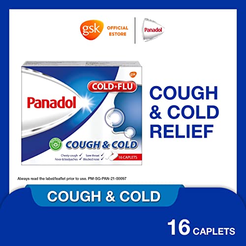 Panadol Cough & Cold Paracetamol Fast & Effective Multi-Symptom Relief for Cold & Flu Cough Sore Throat 16 caplets