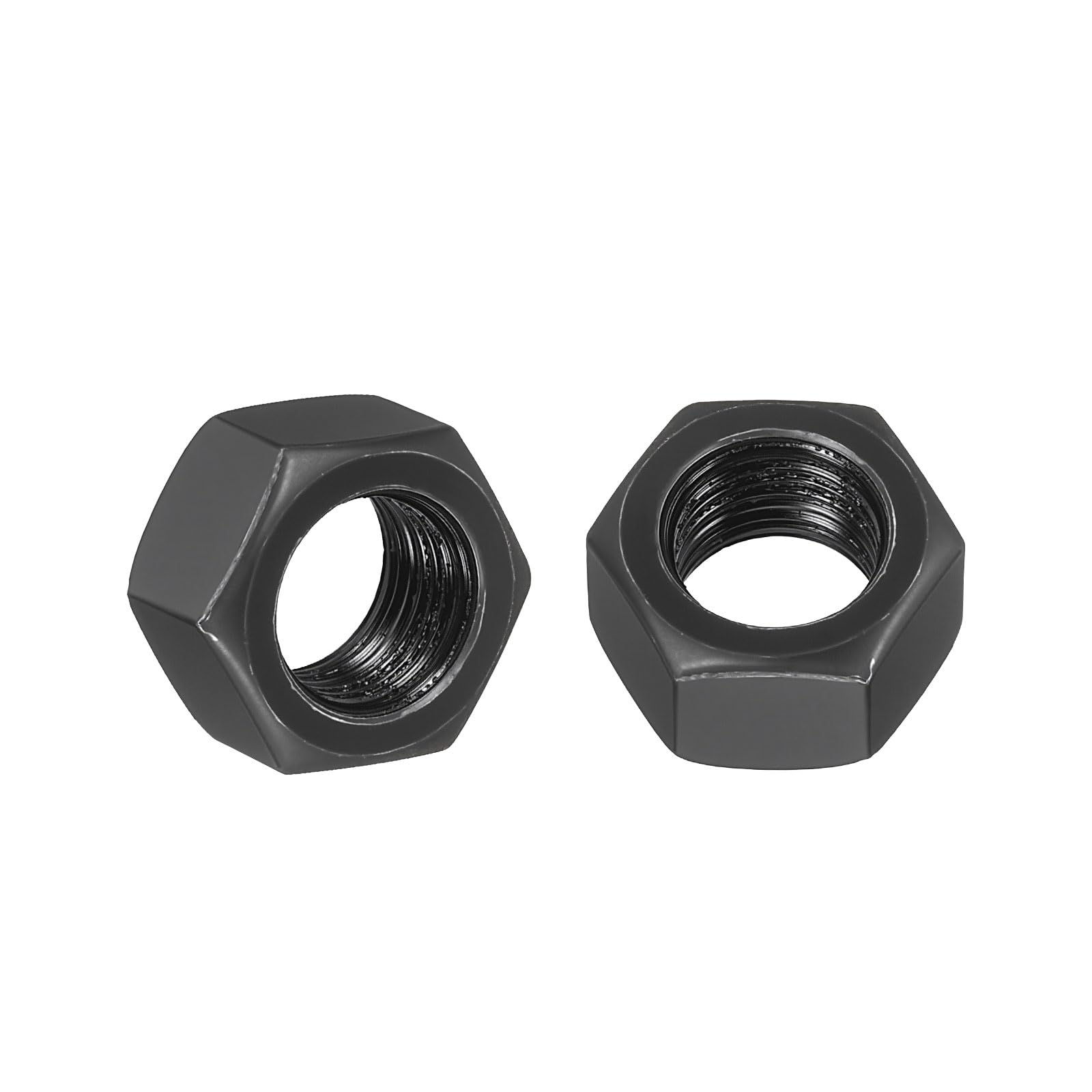 Kozelo 10pcs Hex Nuts - [1/2"-20] Carbon Steel Grade 8 Hardware Nuts for Mechanical Repair & Assembly, Standard Inch Fine Thread Nut, Black, ASME/ANSI B 18.2.2
