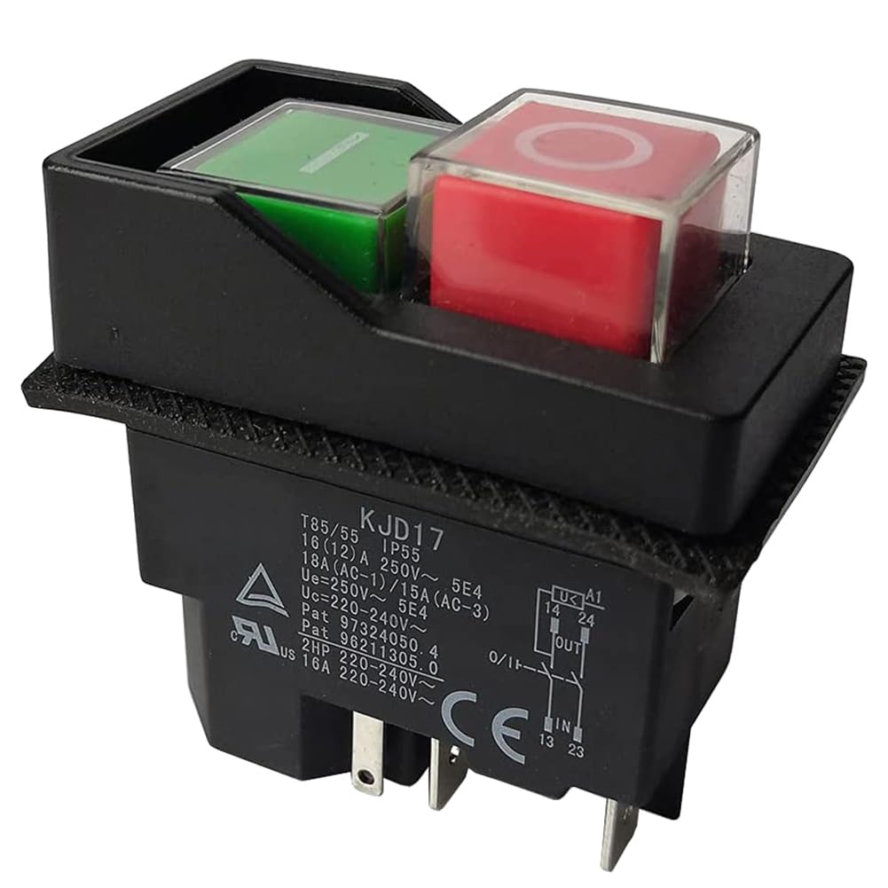 Sponsored Ad – Electromagnetic Switches Pushbutton Switches for Garden Tools KJD17 220V 5 Pin -Terminals