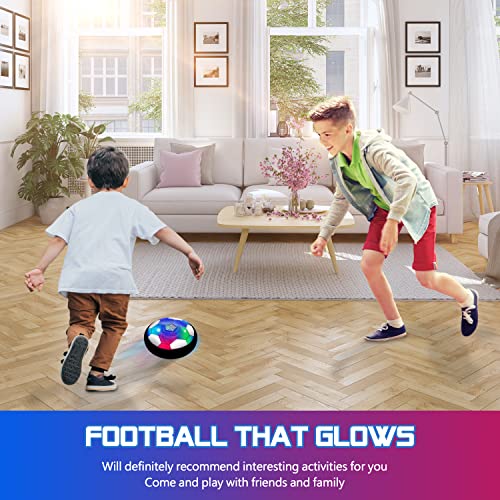 Hover Soccer Ball Toys for Boys, 2 LED Light Soccer Balls with Soft Foam Bumpers, Indoor Outdoor Air Floating Hover Ball Football Game Kids Gifts Toys for Age 3 4 5 6 7 8 9 10-15 Year Old Boys Girls - Thumbnail 7