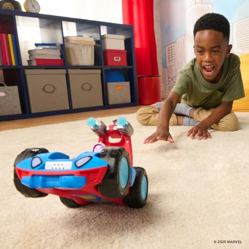 Coche de Spidey Marvel regalo para niños vehículo interactivo transformable 28 cm 3