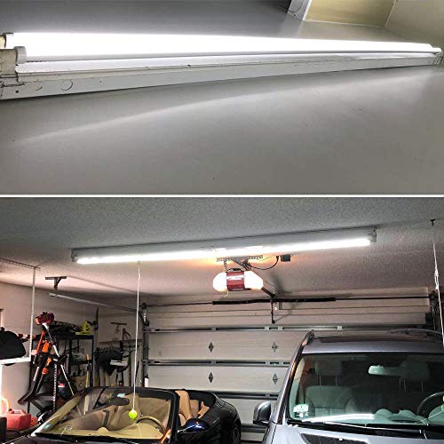CNSUNWAY LIGHTING 8FT LED Tube Lights, 45W (100W Equivalent), Dual-Ended Power, Ballast Bypass, 4800LM, 6000K, Frosted Cover, 8FT Fluorescent Light Fixtures Replacement - 12 Pack - Thumbnail 7
