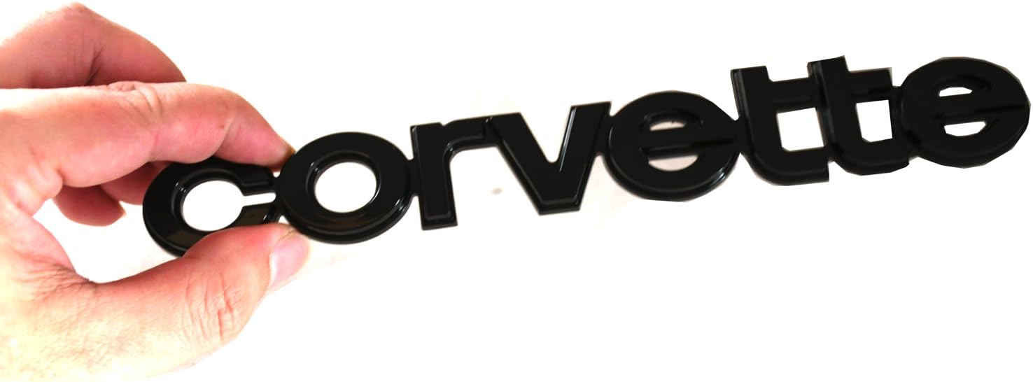 Replacement for Corvette 1980-1982 C3 Rear Bumper Emblem Badge Script Corvette New (Black)