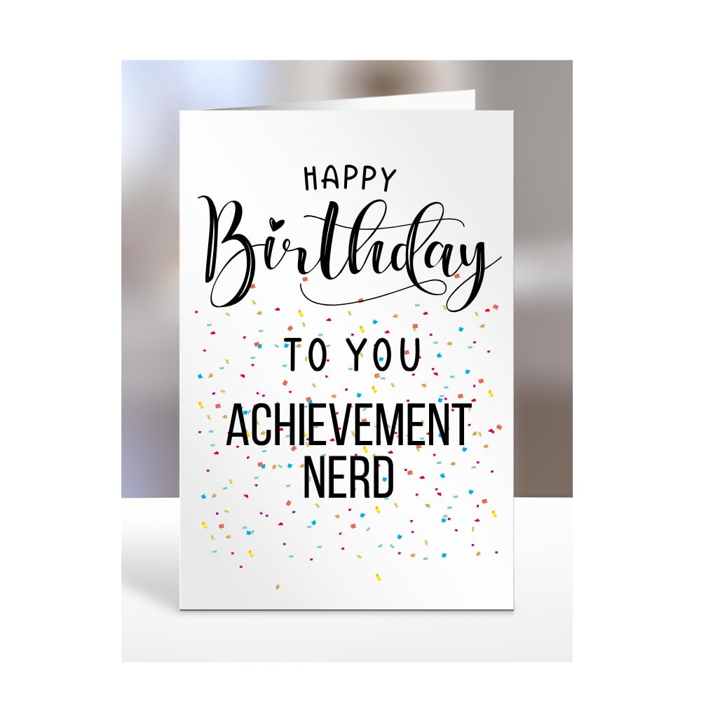 Happy Birthday To You Achievement Nerd Card, Gifts for Men, Women, Presents for Man, Woman or Person, Greetings Card, Funny, Joke, Silly, Gag, A5-127a_4 — image 1