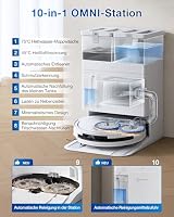 ECOVACS DEEBOT T50 PRO Omni Gen2 Saugroboter mit Wischfunktion, Ausfahrende Seitenbürste und Wischmopp, 21.000 Pa, Auto Zugabe von Reinigungslösung, Moppwäsche mit 75°C heißem Wasser, Ultradünn 81 mm – Ansicht 6