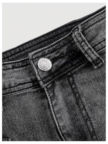 Floerns Women's Flap Pocket Cargo Skirt Zipper Up Denim Jean Mini Skirt3