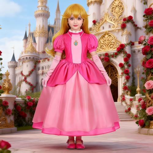 Disfraz Princesa Rosa para Niñas con Peluca y Accesorios miniatura 5