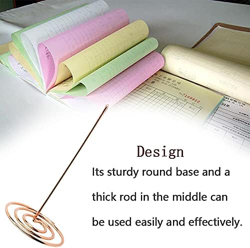 2 Pcs Desk Receipt Holder Desk Straight Rod Check Spike Memo Clip for Office Restaurant Bar, f3f