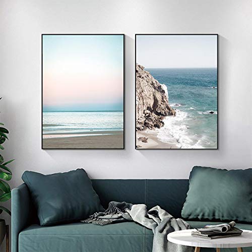 Affiche mer océan montagne habillez vos murs vides avec 2 toiles 50x70