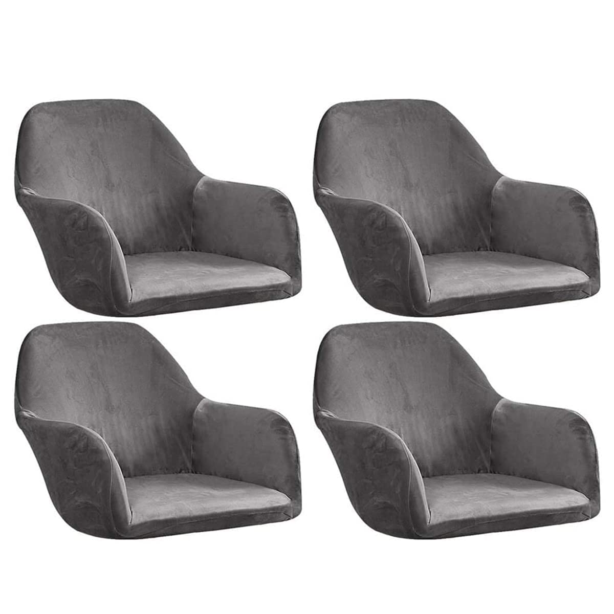 Set di 4 copripoltrone elastiche universali, protezione per mobili da ufficio, sala da pranzo, cucina, design moderno (grigio)