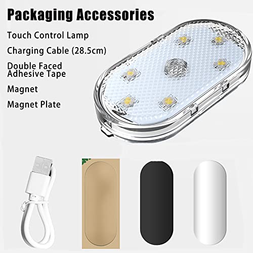 Lámpara LED táctil USB para interior de auto 5 piezas miniatura 7