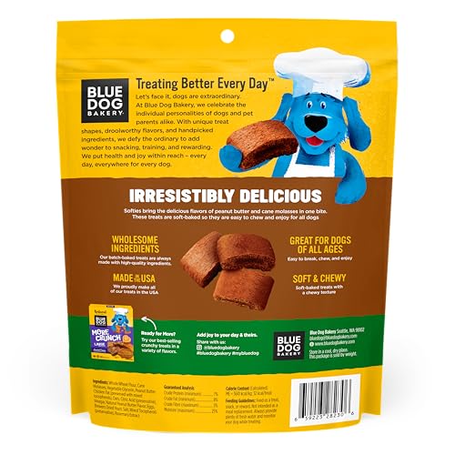 Image of Blue Dog Bakery, Softies Peanut Butter Chewy, Medium Dog Treats 10oz 1pk