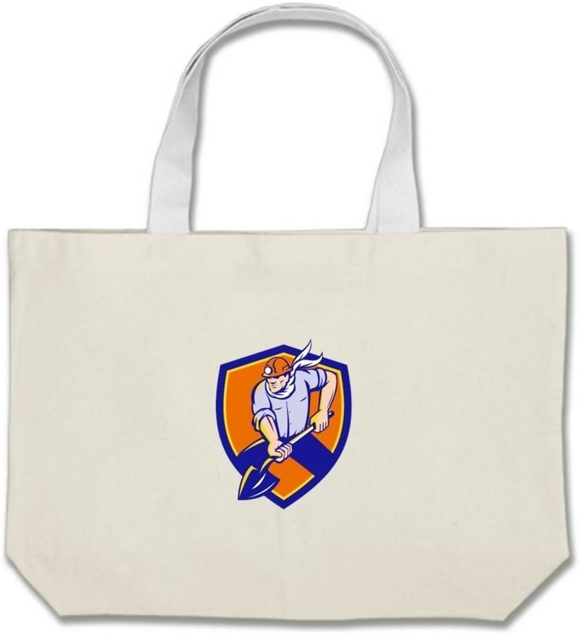 Polada Personalized Non Woven Tote Bags Coal Miner Shovel Digging Shield Retro Jute Tote Bags Wholesale