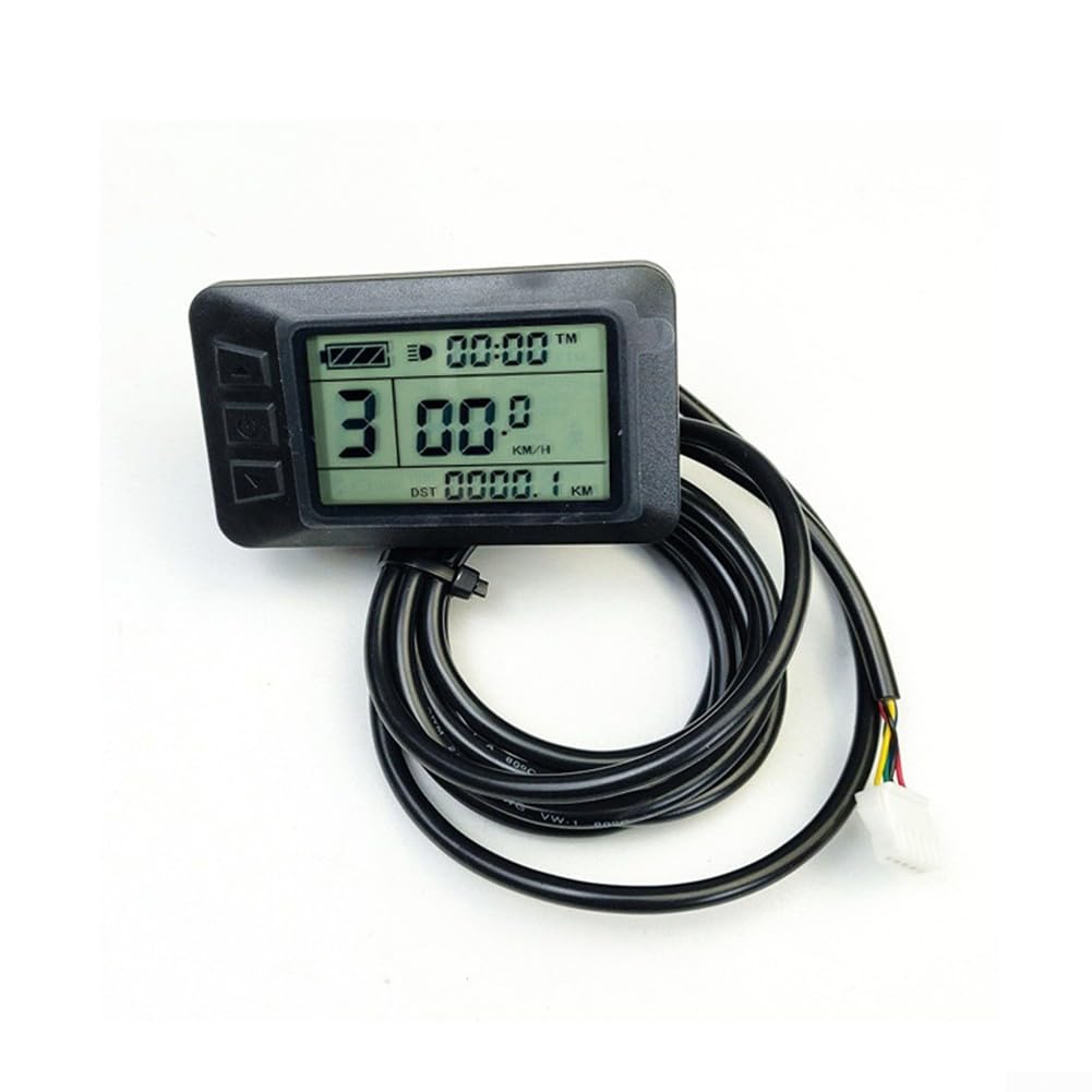 Pantalla LCD para bicicleta eléctrica, diseño impermeable, material ABS duradero, fácil instalación, baja tasa de fallos, color negro, 82 x 48 mm, para bicicleta eléctrica, scooter, longitud