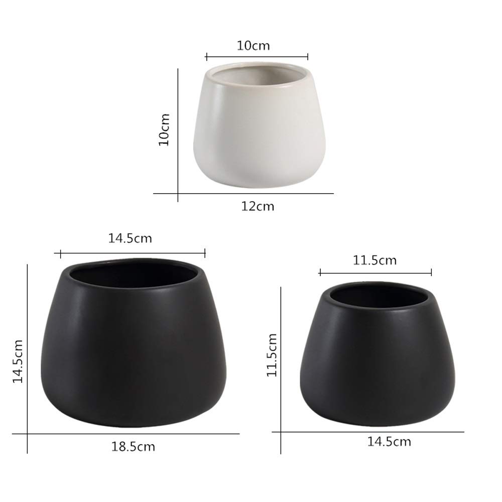 Czarno-biała ceramiczna doniczka do ogrodu, doniczka ceramiczna, doniczka na sukulenty, doniczka ceramiczna na kaktusy, ozdoby do ogrodu domowego, kolorowe doniczki z pod
