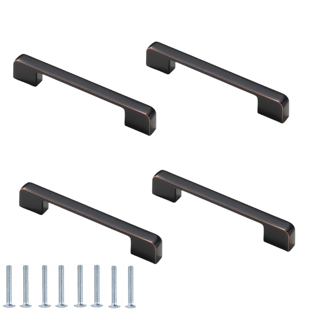 NLQCSXWEP Zinc Alloy Cabinet Bow Handle, Zinc Alloy Cabinet Handles Pack of 4 Multicolor 96-320mm(128mm Black and Red)