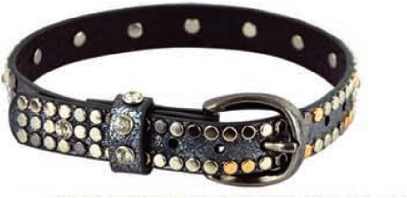 Belagio Enterprises Faux Leather Studded Rhinestone Boot Bracelet 1 Piece, Dark Grey
