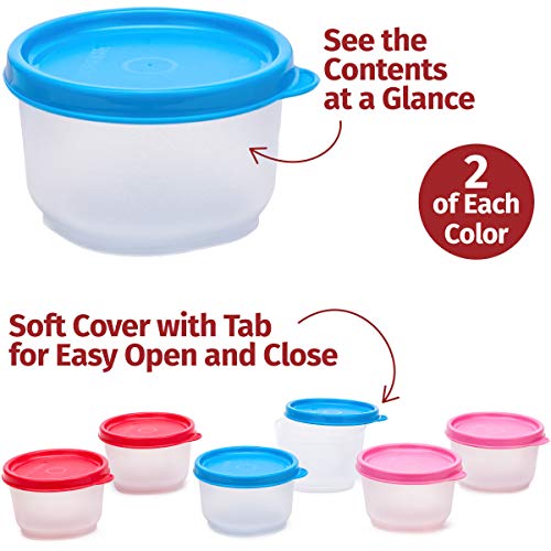 Image of Signoraware Mini Fresh BPA Free Plastic Containers (130ml x 6 | Set of 6 | Multicolor)