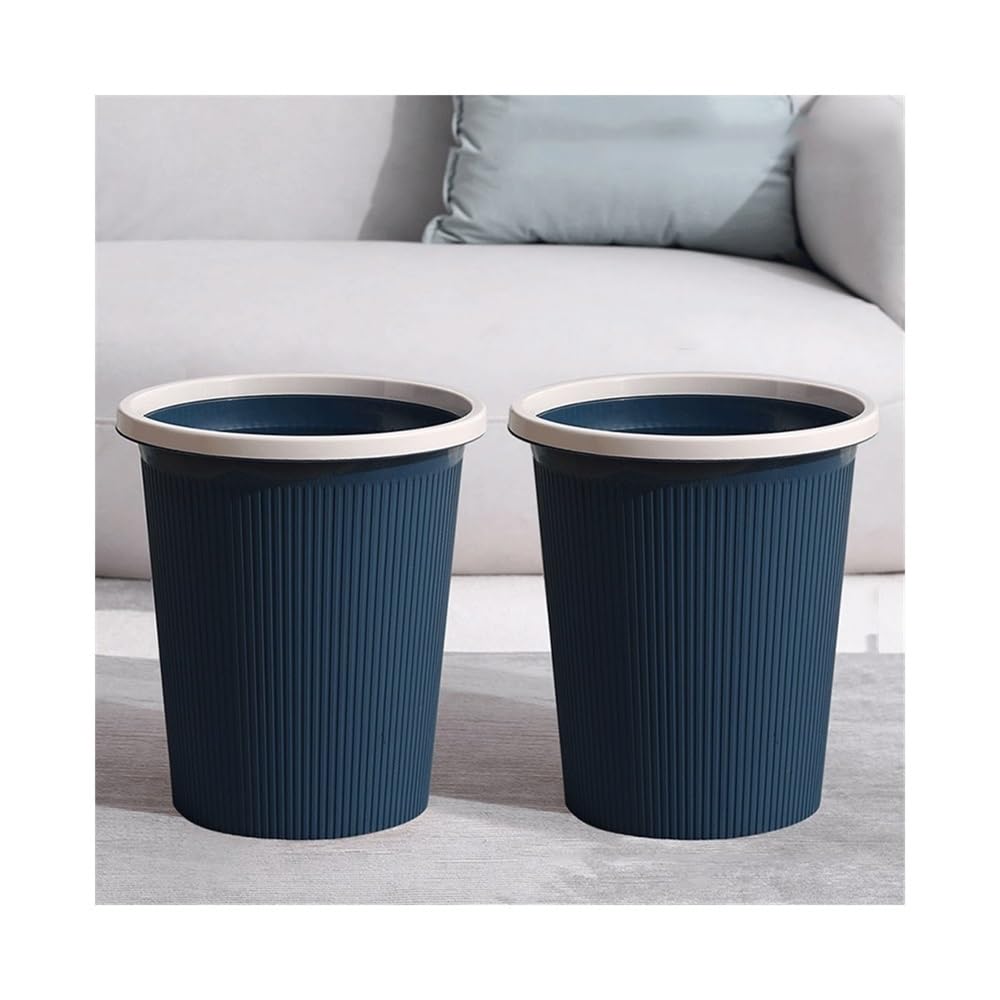 Poubelle ronde sans couvercle plastique noir idéal pour le salon la chambre et le bureau à la maison