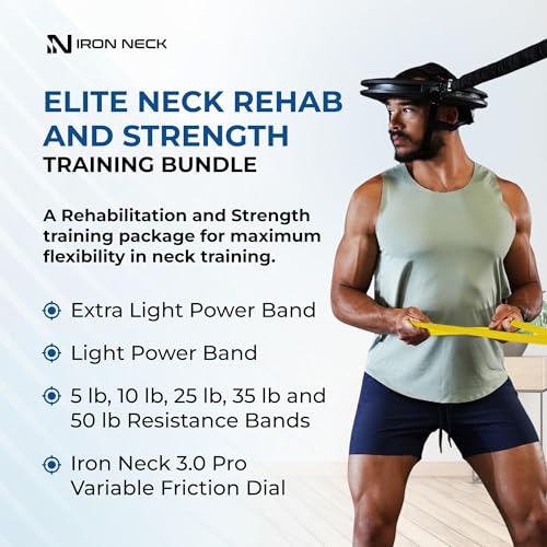 Image of Iron Neck 3.0 Pro, Rehab and Strengthening Kit Bundle, 360 Neck Trainer with Multiple Progressive Resistance Bands for Rehab, Pain Relief, Posture Correction and Muscle Building