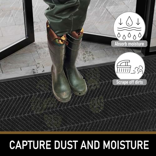 Front Door Mat,4'x6' Indoor Outdoor Entry Mat, Commercial Door Mat Indoor Outdoor Entrance, Heavy Duty Welcome Mat, Rubber Backing Non Slip Doormat for Entryway,Large Industrial Entry Rug by XSKDJS ㅤ - Used condition - Image 3