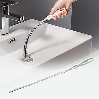 DGJY Pipeline Dredging Brush,Sink Hair Snake Drain Cleaning Brush Long,Dredging Spring Pipe,Snake Hair Drain Clog Remover Cleaning Tool,Kitchen Sink Cleaning Hook Drain Cleaner Sticks (1PCS)