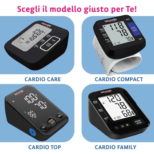 Wecareyu Misuratore Pressione Cardio-Compact Con Lettura Vocale E Memorizzazione, Sfigmomanometro Digitale Da Braccio, Design Compatto Total Black - 7