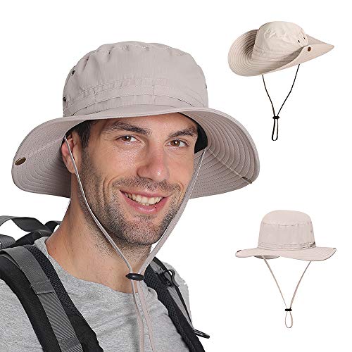 Andoer Chapéu de sol Proteção UV Gorro de verão de aba larga para camping, pesca, caminhadas, montan