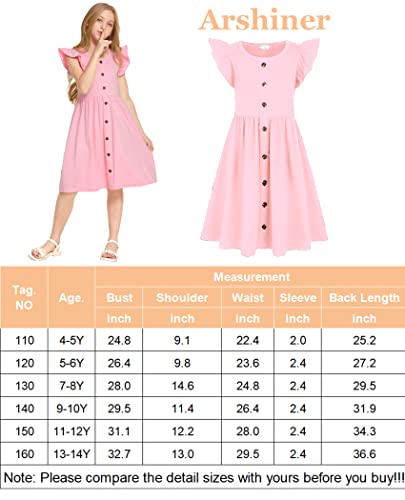 Arshiner Girl Easter Dress Casual Spring Fall Summer Cotton Dress For Toddler Girls Clothes (Pink, 4-5T) #TOP6