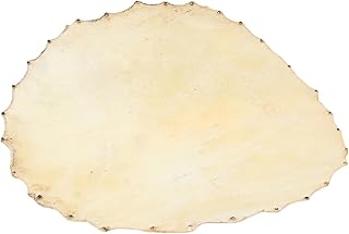 OFFSCH Pele de tambor Doumbek pele de tambor peças de percussão de couro durável pele de cabra para tambor Doumbek Material de couro pele de carneiro Cabeça de tambor Cabeça de tambor Cabeças de tambor Duráveis Pandeiro cáqui