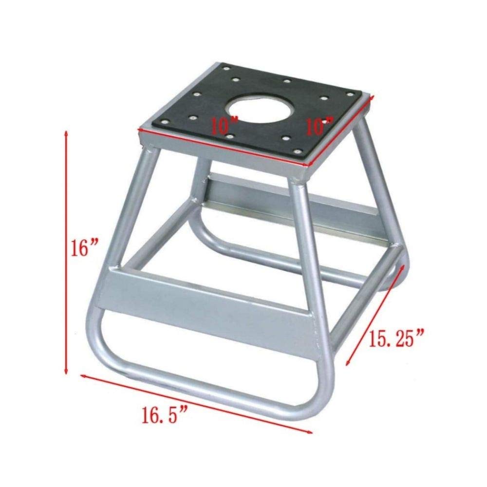 Tinkertory Motorcycle Motocross Dirt Bike Steel Stand Platform, 1000 LB, Silver
