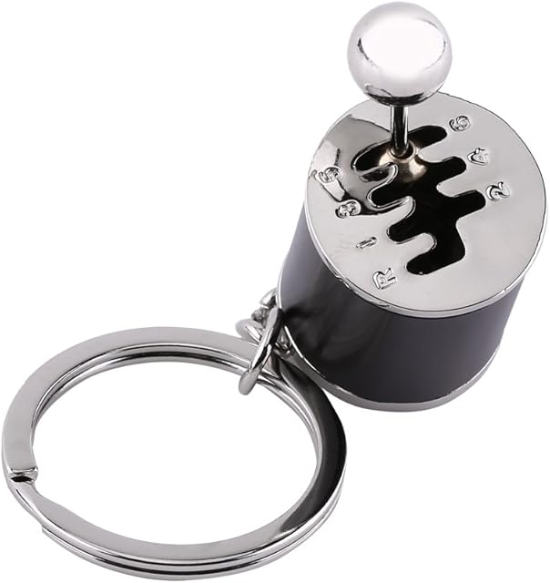 Zerone Creative Keychain Auto Gear Shifter Model Keyring Car Part Shaped Metal Alloy Key Rings (Black)