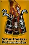 bierwerbung deutschland EMBALIT Einbrennlackierung Blechschild Nostalgieschild Schultheiss Patzenhofer Bier EIN guter Griff Retro Bierwerbung