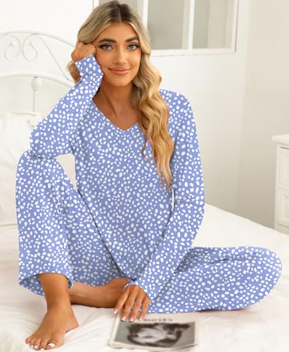 syoss 2 Piece Women's Fall Pajama Sets, Long Sleeve Lounge Sleepwear Ladies Pjs Sets with Pockets3