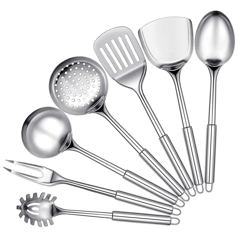 Utensilios de cocina de acero inoxidable resistentes al calor con cuchara ranurada
