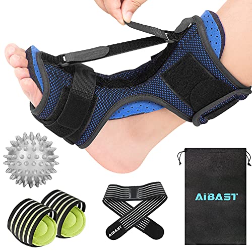 2021 Upgraded Plantar Fasciitis Brace, AiBast Night Splints for Plantar Fasciitis, Adjustable Ankle Brace Foot Drop Plantar Fasciitis Night Splint for Arch Foot Pain, Achilles Tendonitis Dark Blue