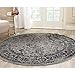 SAFAVIEH Adirondack Collection Area Rug - 6' Round, Grey & Black, Distressed Vintage Floral Design, Non-Shedding & Easy to Clean, Ideal for Living Room, Bedroom, Dining Space (ADR109B)