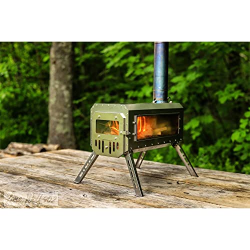 image for POMOLY TRAVELLER Wood Stove Ultralight Titanium Tent Stove Portable Ca