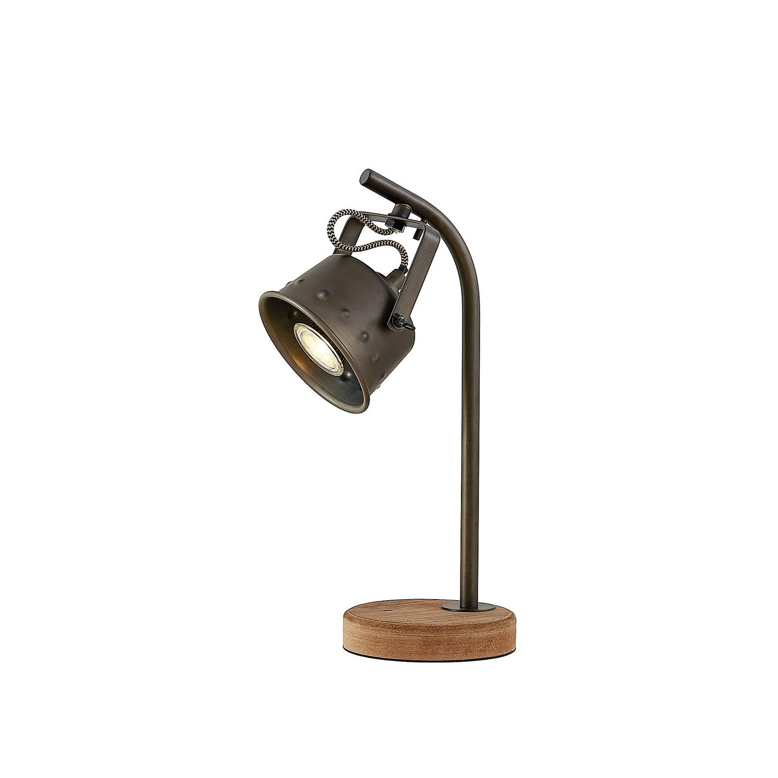 Lindby Brown, Black Table Lamp Rubinjo (Vintage, Antique) In Brown Made Of Metal For E.g. Living Room & Dining (1 Light Source Gu10) From Desk Lamps