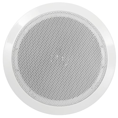 HOLLYWOOD the Starsound Einbaulautsprecher | DL-16 | 80W Deckenlautsprecher, Ø 161mm, Einbautiefe 86mm, für Geschäfte, Restaurants, Büros, weiß