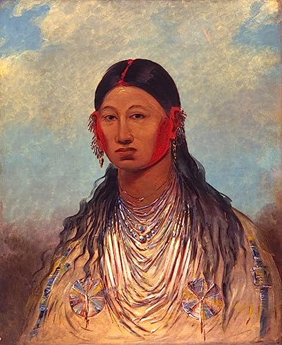 Oiseau de guerre féminin George Catlin toile inspirante art