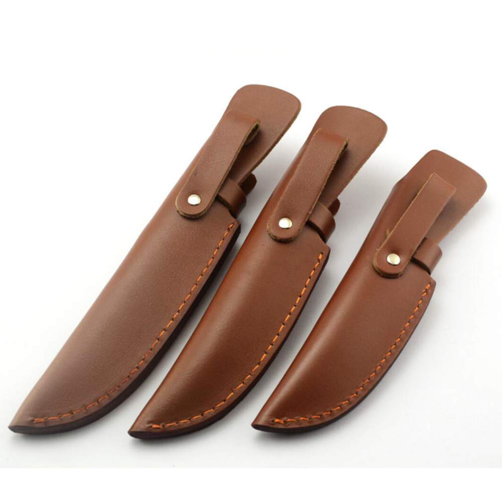 Cuero Marrón Hoja Fija Cuchillo Vaina Cinturón Loop Caso Titular Bolsa Bolsa - Caza Cuchillos Cuero Vaina Universal Cuchillo Edge Guard