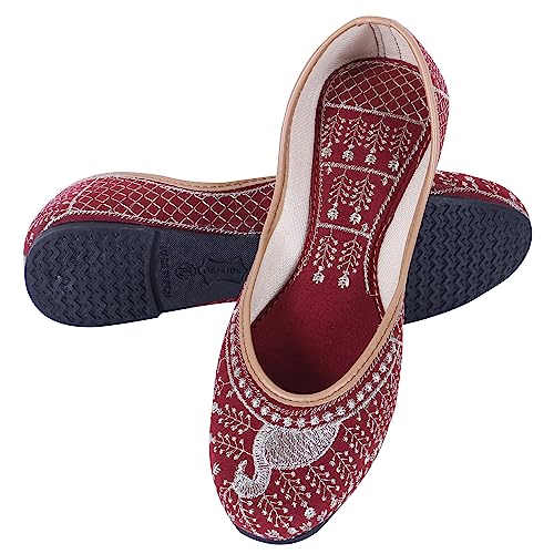 Women Ethnic Rajasthani Embroidery Punjabi Mojari's Shoe Juti Jut...