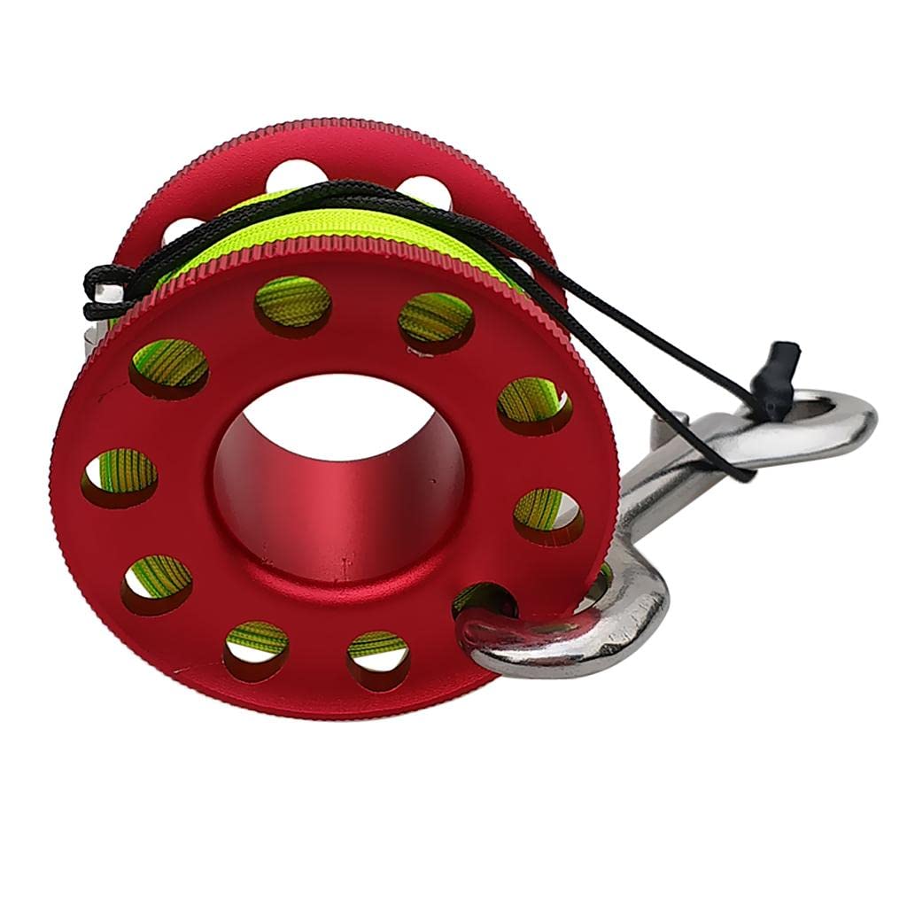 rockible Doigt en Alliage D'aluminium avec Ligne Haute Visibilité De 15m, Rouge, pour Exploration sous-Marine