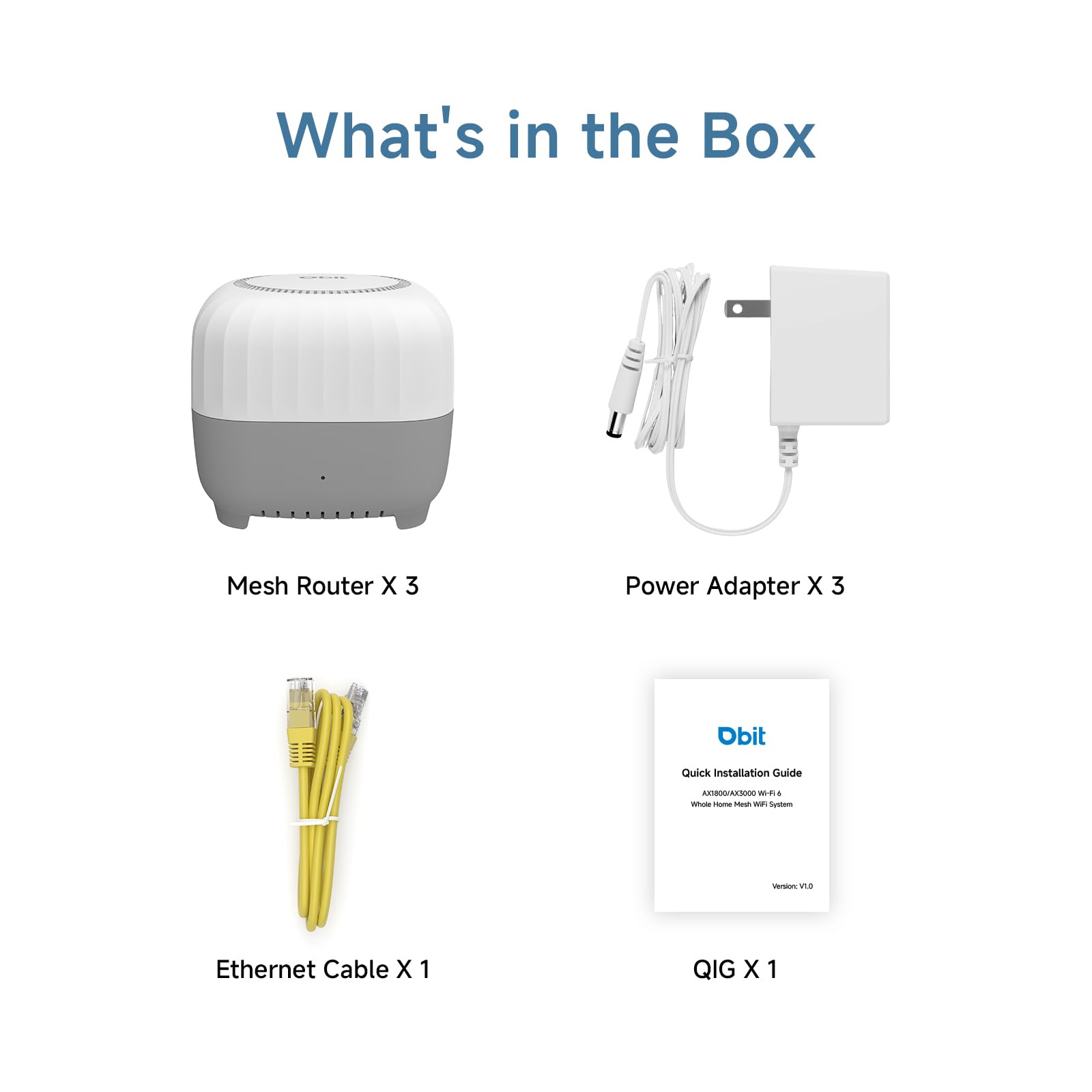 DBIT AC1200 Sistema WiFi de malla para todo el hogar, cubre hasta 6,000 pies cuadrados, red de malla de doble banda de 1200 Mbps para 90 dispositivos, reemplaza al enrutador inalámbrico y extensor