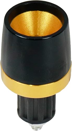 Miniatura 2 de Modengzhe 2 tapas cónicas de aluminio para manubrio de 0.709in de diámetro de inserción (negro y amarillo)