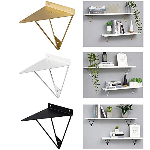 NWHJ Soportes de diseño para balda, escuadra para estanterias de Pared para Sala de Estar, Dormitorio, Cafetería decoración y Almacenamiento, Soporte de Hierro Industrial